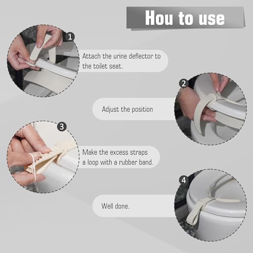 Doytn Toilet Pee Splash Guard – Urine Deflector Blocks Leaks Center Strap with Built-in O-Ring | Comfortable Pee Shield for Toddlers, Potty Training & Elderly | Fits Most Toilet Seats (2, 11.4x6.3inch) - Image 4