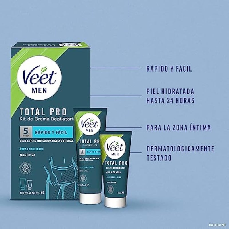 Veet Men 2 Steps Hair Removal Sensitive Areas Kit 200 ml - Image 2