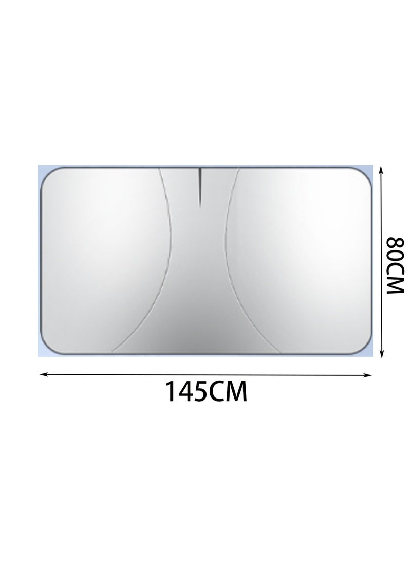 145cm*80cm Large Size + Mesh 4 Side Windshield Sunshade Accessories Foldable Sunshade Reflective Block Heat Protection Suitable For Sedans, Suvs, Commercial Vehicles - Image 2