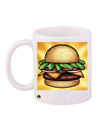 Burger Printed Coffee Mug White/Gold/Brown 11ounce - pzsku/Z5151D7884D5BB5F69646Z/45/_/1701073218/b15638fc-0aa5-4c9e-8ef9-08a7c4b270ac