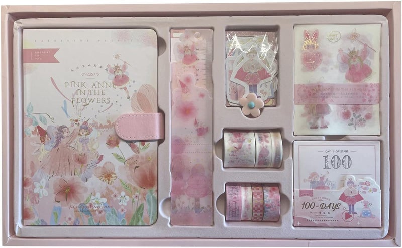 CESITRA Journal Scrapbook Kit | Vintage Aesthetic Scrapbook Kit | Journal Supplies with Scrapbooking Paper Birthday Craft Gift | Scrapbook for Kids Girl (Pink Anne Scrapbook) - Image 5