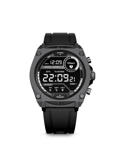 POLICE My Avatar IP Gun Alloy Case Black Silicone Strap Gents Smartwatch with Amoled Glass IP68 - 45mm