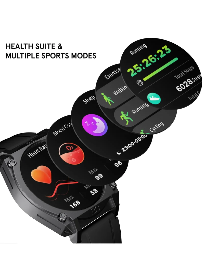 POLICE My Avatar IP Gun Alloy Case Black Silicone Strap Gents Smartwatch with Amoled Glass IP68 - 45mm