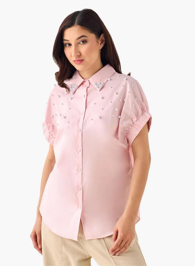 تواكستريمز 2Xtremz Cotton Shirt with Pearl Embellishment