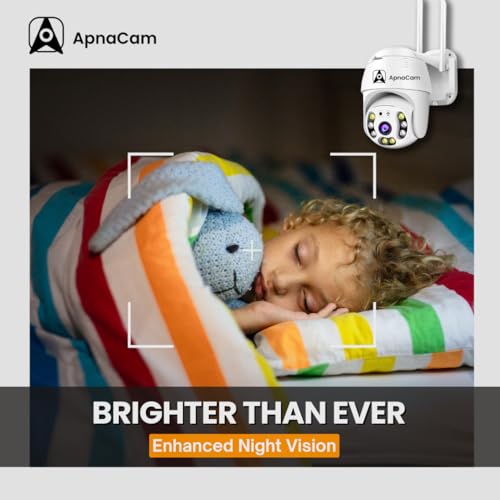 ApnaCam Smart 4MP 1080p WiFi PTZ Dome CCTV Camera | Pan-Tilt Wireless Security Camera with Two-Way Audio, Motion Detection, Color Night Vision, IP66 Waterproof, Indoor/Outdoor Surveillance - Image 3