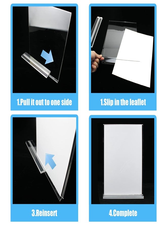 Lechay 3 Pack Acrylic Sign Holder, 8.5 x 11 inches Clear Table Menu Display Stand Desktop Display Stand Paper Holder Table Top Sign Holder Suitable for Restaurants, Office, Home, Store - Image 3