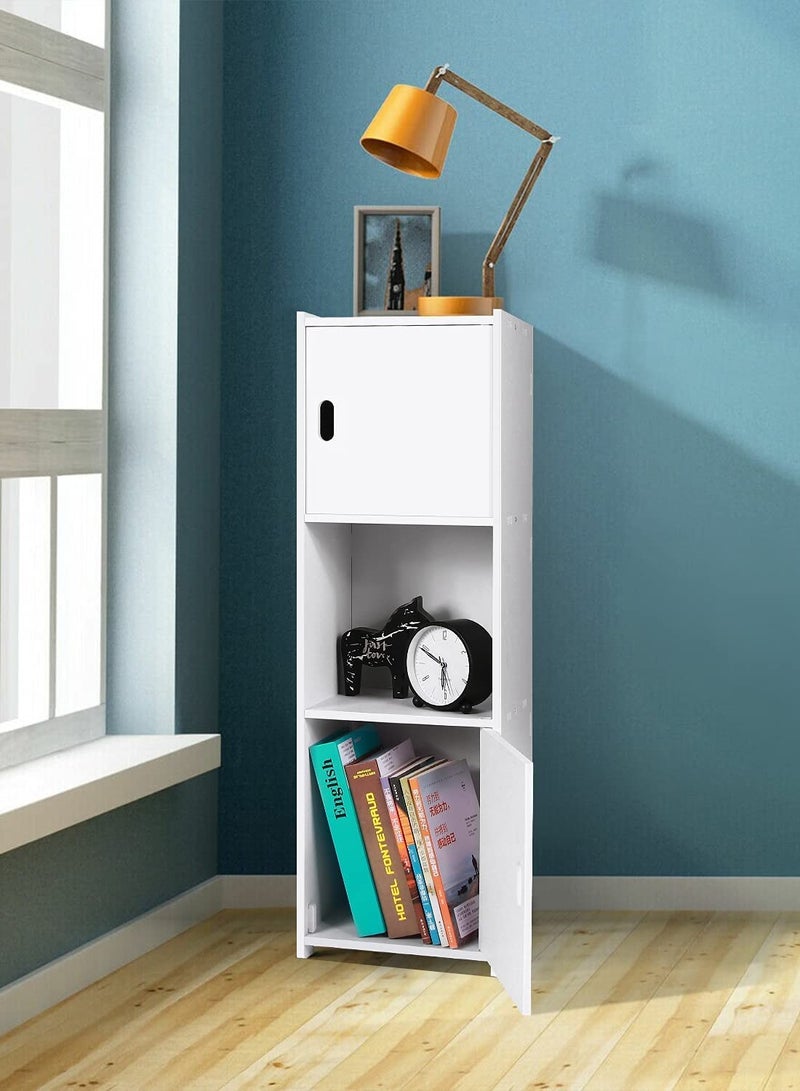 إي وورلد خزائن أثاث الحمام القائمة بذاتها من 3 مستويات مع أبواب مناسبة لغرف المعيشة وغرفة النوم - Image 2