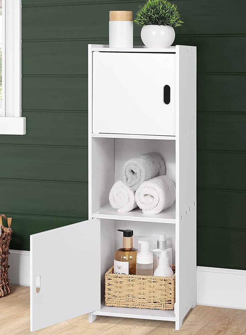 إي وورلد خزائن أثاث الحمام القائمة بذاتها من 3 مستويات مع أبواب مناسبة لغرف المعيشة وغرفة النوم - Image 3