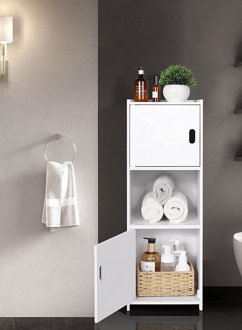 إي وورلد خزائن أثاث الحمام القائمة بذاتها من 3 مستويات مع أبواب مناسبة لغرف المعيشة وغرفة النوم - Image 5