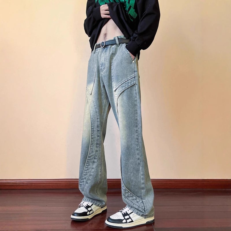 Unisex Classic Denim Jeans Loose Fit Daily Outdoor Wear - Image 2