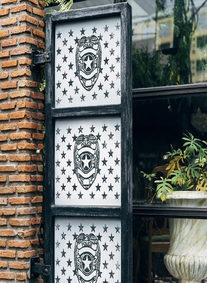 Lionx Police Badge and 50 Star Flag Stencil 8.5 x 11 Inch Reusable Plastic Painting Template for Signs Posters Glass and Fabric - Image 5