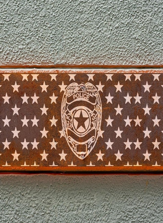 Lionx Police Badge and 50 Star Flag Stencil 8.5 x 11 Inch Reusable Plastic Painting Template for Signs Posters Glass and Fabric - Image 4
