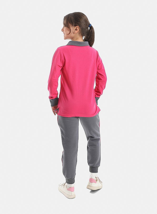 Red Circle Long Sleeve Polo Set & Pants Kids Unisex - Image 5