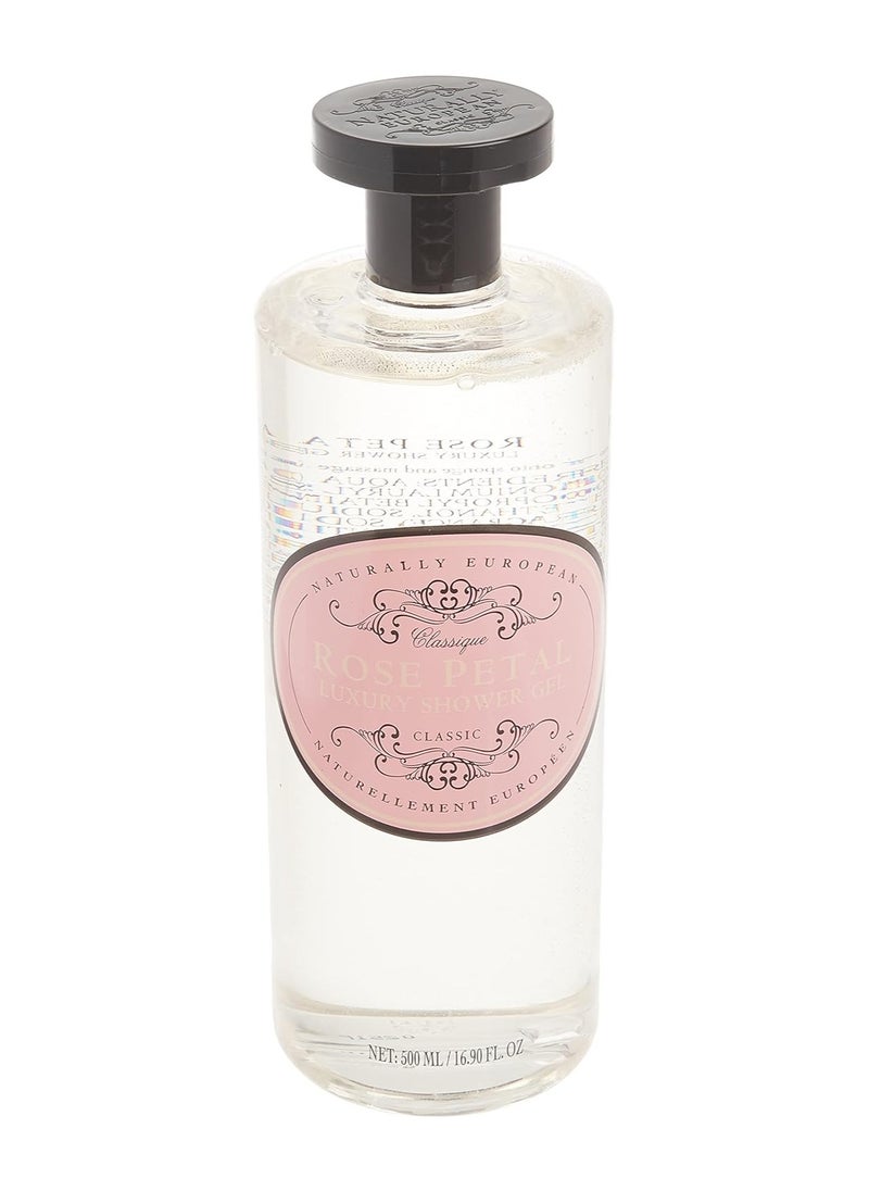 naturally european - Naturally European Shower Gel Rose Petal 500ml Bottle - Image 1