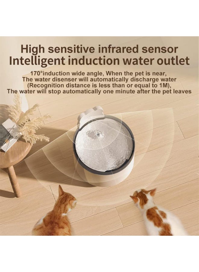 AIWANTO Automatic Cat Water Fountain with Smart Sensor – Quiet Pet Drinking Dispenser with Filter, BPA-Free, 2.2L Capacity for Cats & Small Dogs - Image 2