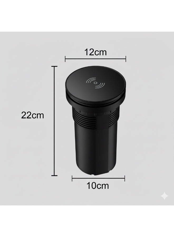 TOEFL Quad desktop socket with USB, Type-C, and wireless charging black - Image 2