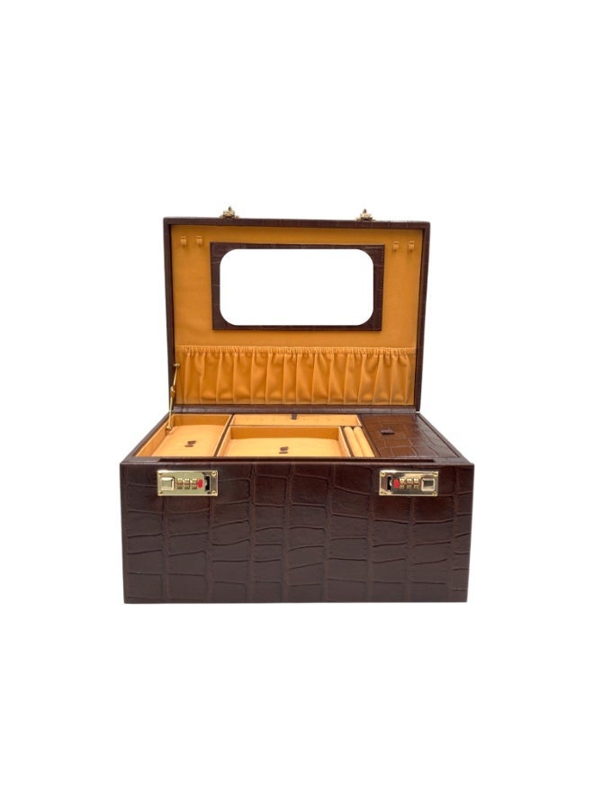 LAVERI LEATHER Genuine Leather Jewellery Box Croco - Image 5