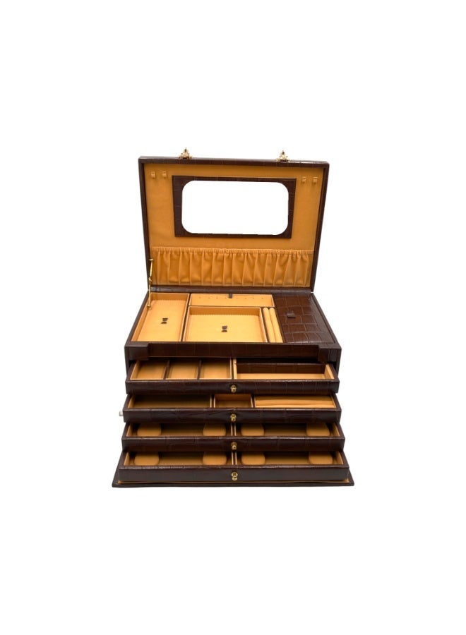 LAVERI LEATHER Genuine Leather Jewellery Box Croco - Image 3