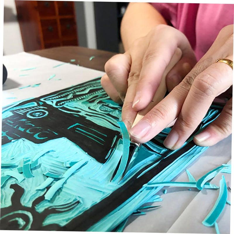 Kids Engraving Fun Set PVC Printmaking Board 15X11X0 3CM Safe Carving Sheets Educational Toy - Image 3