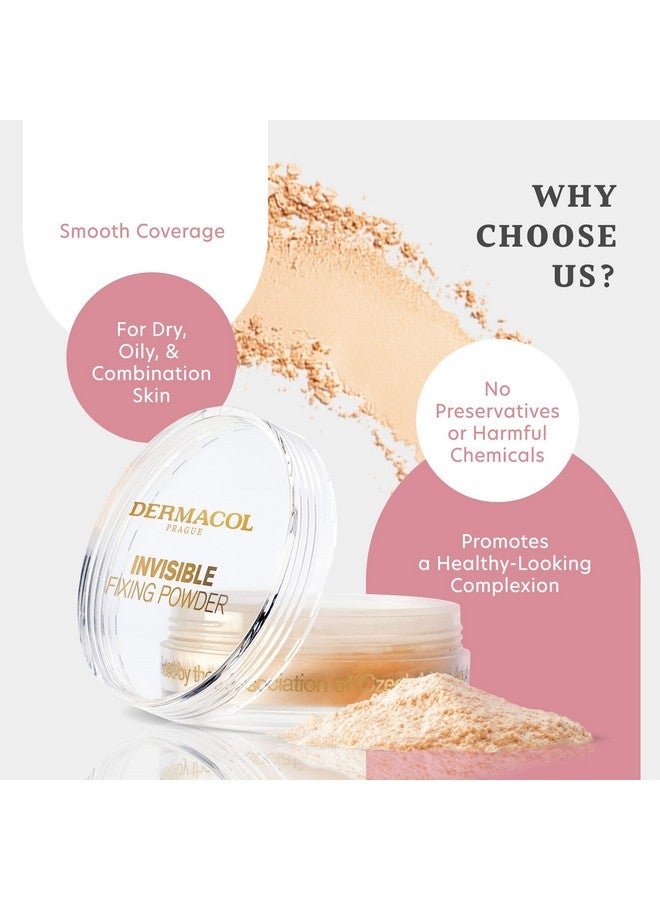 Dermacol - Invisible Fixing Face Powder, Touch-proof Translucent Setting Powder for Oily Skin & Other Skin Types, Loose Powder Makeup, Frangrance-Free Matte Powder with Powder Puff, Natural, 13.5 g - Image 5