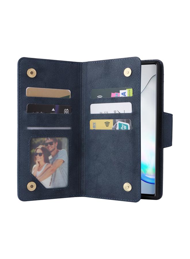 اس-توب جراب لهاتف Samsung Galaxy Note10، جراب جلدي قابل للطي بثلاثة أضعاف مع مشبك برشام و9 بطاقات - Image 4