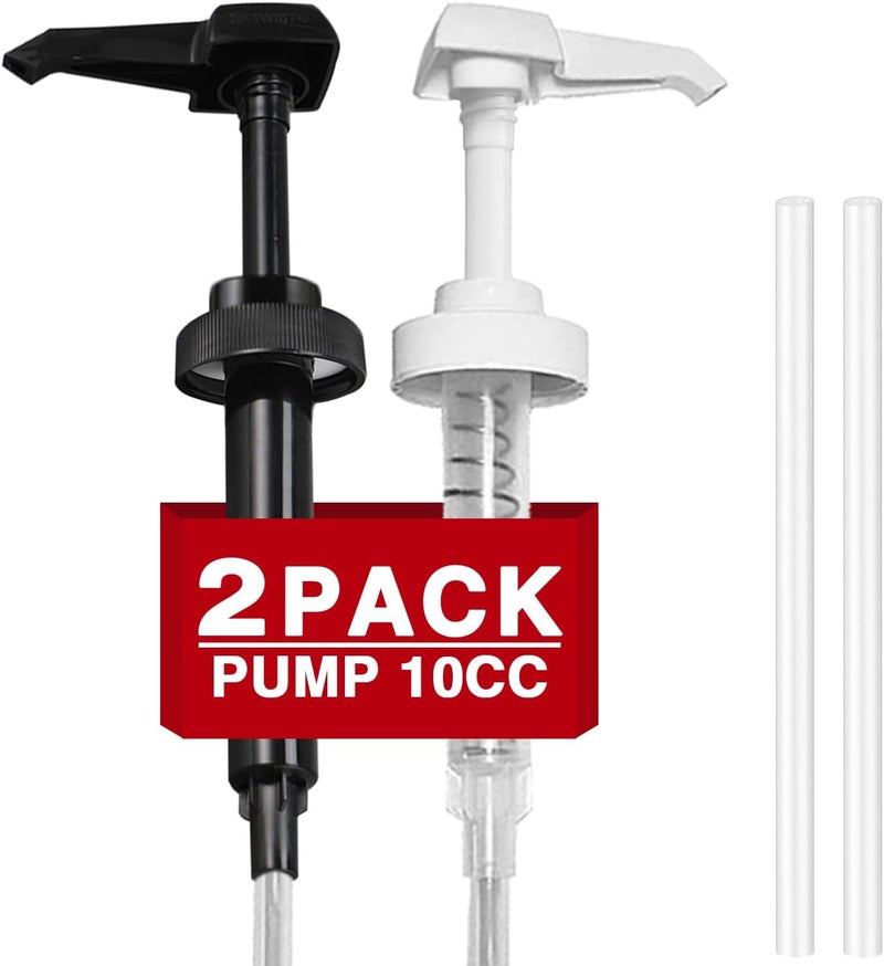 AMORIX 2 Pcs 38-400 Gallon Pump for Jug 10cc Dispensing Gallon Jug Pump Dispenser Lotion Gallon Shampoo Pump Top Replacement Black & White, Fits 1 Gallon Bottle 64oz 128oz Hand Sanitizer Containers