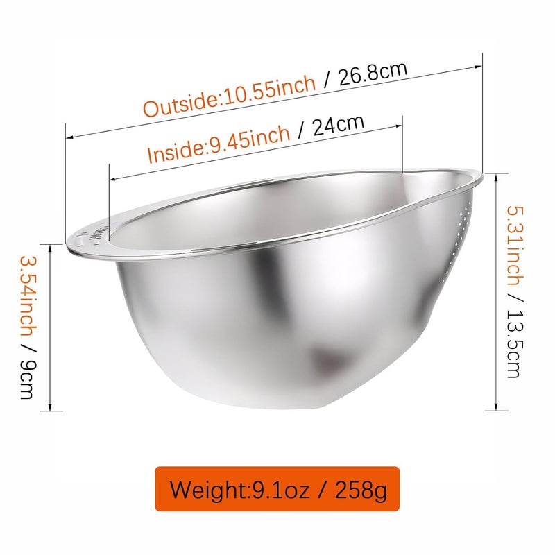 YENXIKU 4in1 Rice Washing Bowl Rice Washer Strainer Bowl Stainless Steel Colander for Quinoa Fruit and Vegetable Wash MultiPurpose Rice Strainer and Colander for Kitchen 1 Pack - Image 2
