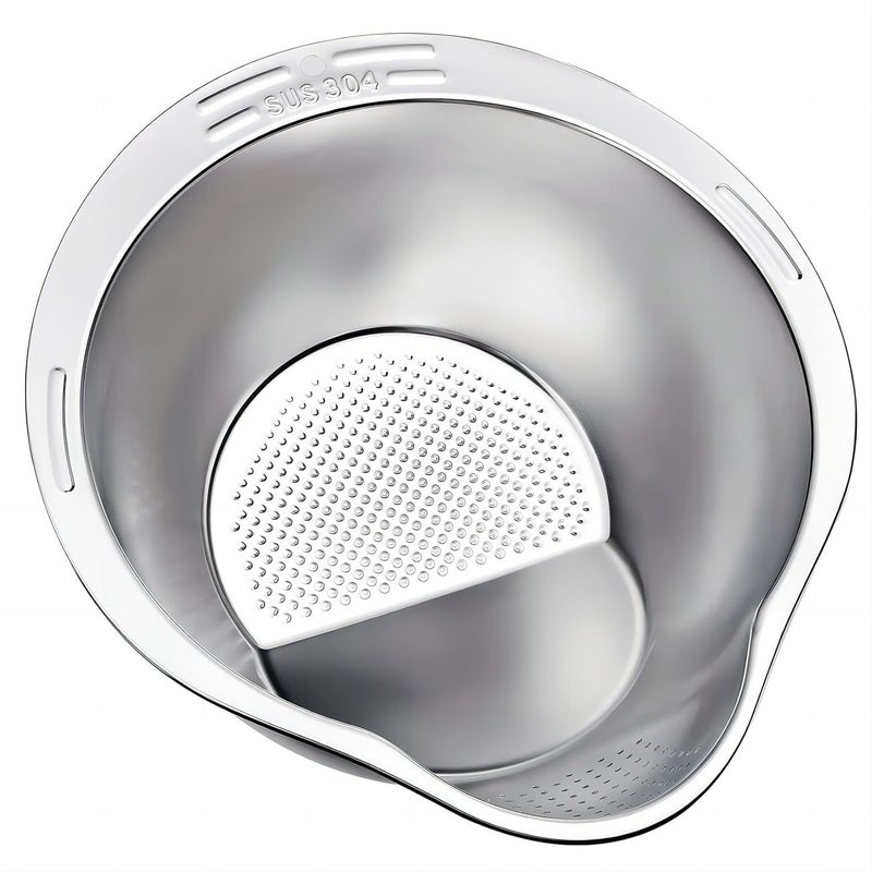 YENXIKU 4in1 Rice Washing Bowl Rice Washer Strainer Bowl Stainless Steel Colander for Quinoa Fruit and Vegetable Wash MultiPurpose Rice Strainer and Colander for Kitchen 1 Pack - Image 4