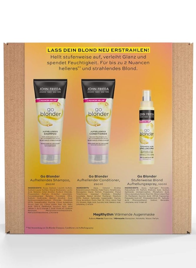 جون فريدا مجموعة للشعر الأشقر - شامبو 250 مل، بلسم 250 مل، بخاخ تفتيح 100 مل، وقناع عيون ميجريثم مجاني - Image 4