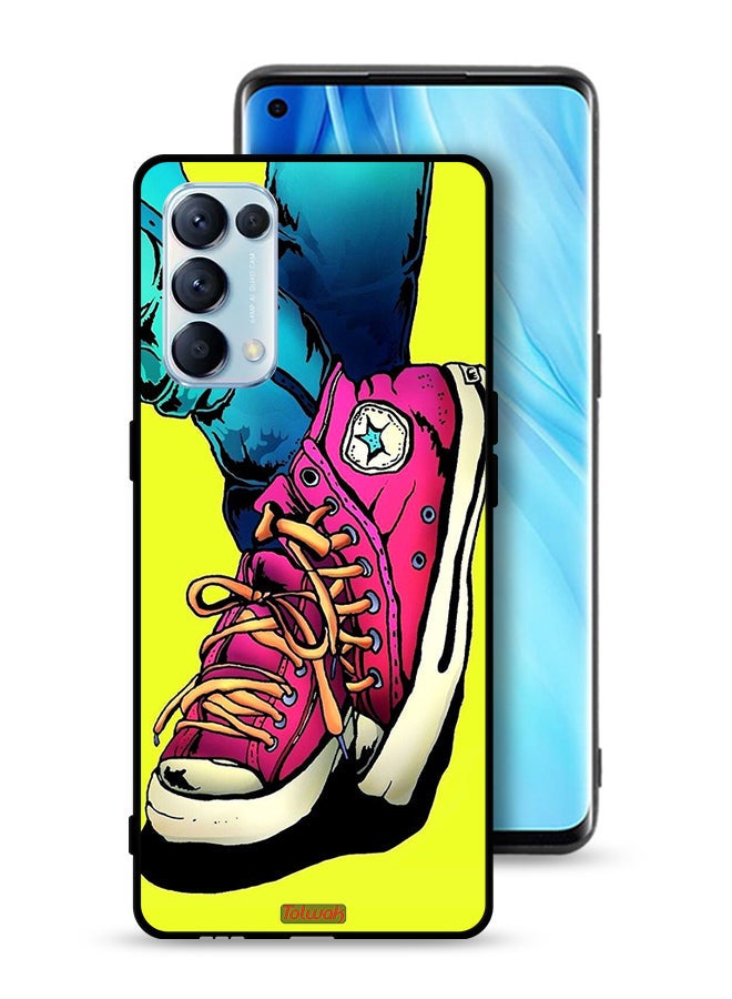 Tolwak Oppo Reno5 Pro 5G Protective Case Cover Canva Shoes Art - Image 1