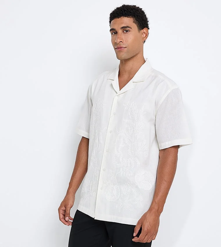 بين شيرمان Ben Sherman Men's Short Sleeve Embroidered Shirts