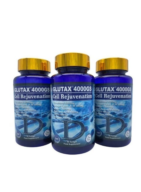 GLUTAX GLUTAX 4000GS - Cell Rejuvenation - Powerful skin Whitening Capsules  - Formulated in Italy - 1 Piece | Best Price UAE