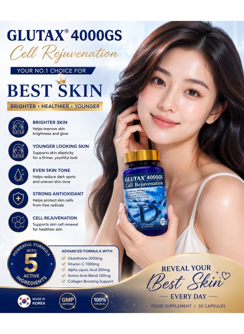 Glutax - Cell Rejuvenation - Powerful skin Whitening Capsules - Formulated in Italy - 1 Piece - Image 5