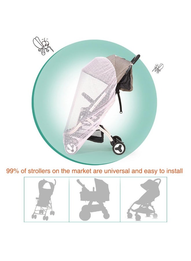 Universal Mosquito Net for Strollers & Prams, Fine Mesh Fabric, Newborn Baby Mosquito Protector for Travel Cots & Cribs - Image 5