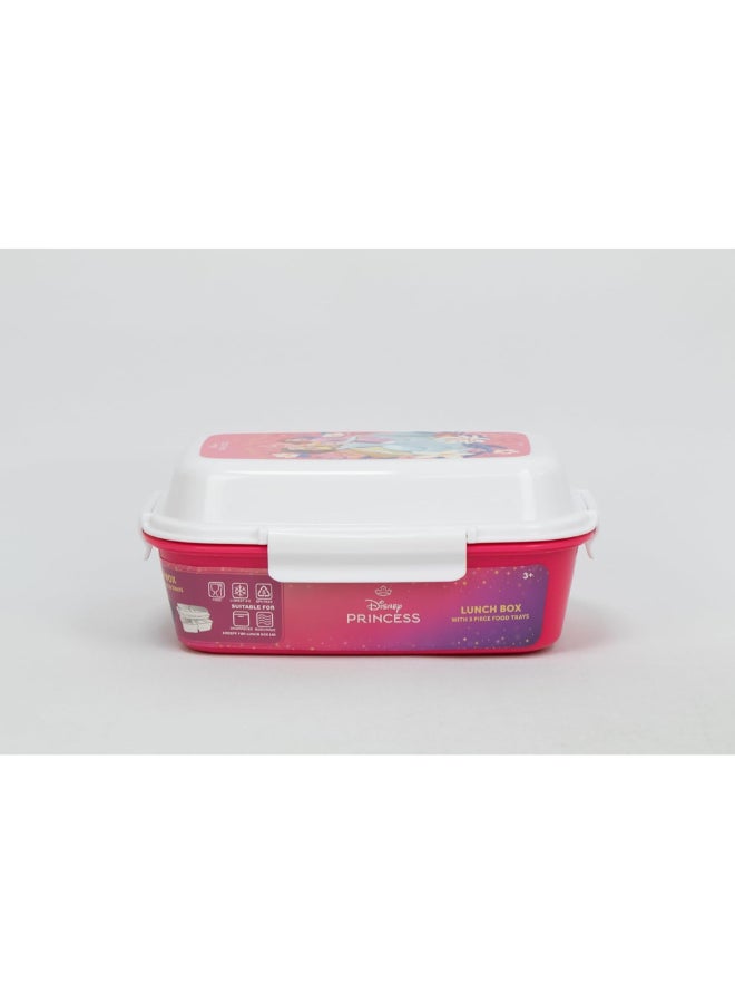SunCe Disney Princess 4-Clip Closure Lunch Box Pink and White 5.9 x 3.54 x 8.66 Inch SUNS-4404DSG  - Image 4
