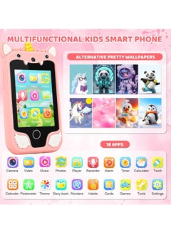 EVEREEN Kids Smart Phone for Girls, Dual Camera Unicorn Kids Phone Toy with Games, Music Player, Toddler Cell Phone Kids Learning Play Toy for 3-12 Years Old Boys Girls, Christmas Birthday With 8G Card (Pink)  - Image 2
