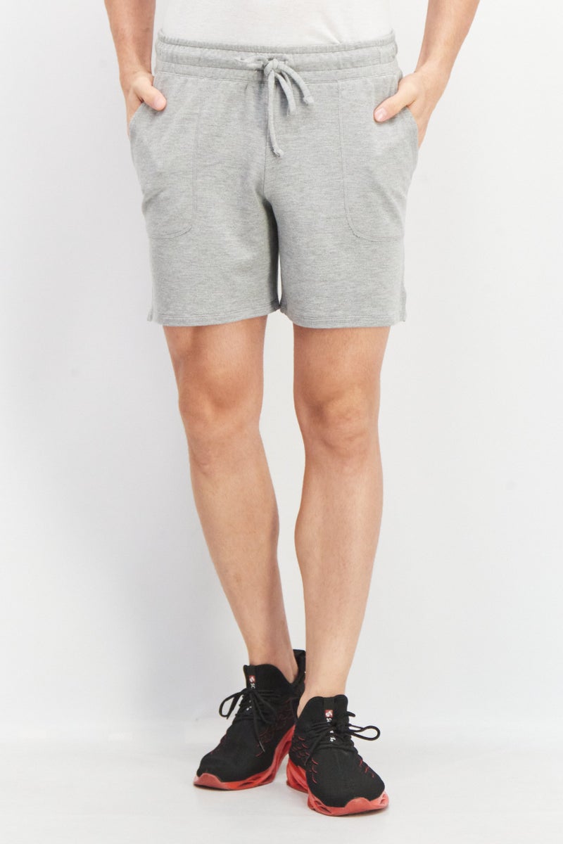 HEAD Men Sportswear Fit Drawstring Heather Training Shorts, Grey - Image 1