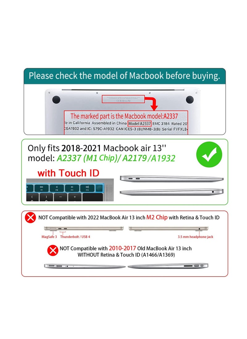Generic - 3 in 1 Clear Glitter Star Case for MacBook Air 13 Inch 2021 2020 2019 2018 Release A2337 M1 A2179 A1932, Plastic Sparkly Hard Shell Case with Keyboard Cover for MacBook Air M1 2020-2021 with Touch ID - Image 1