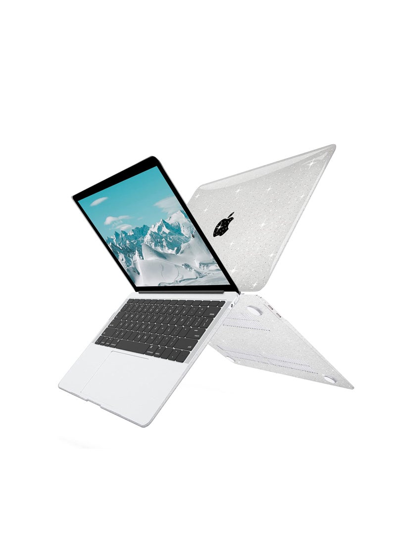 Generic - 3 in 1 Clear Glitter Star Case for MacBook Air 13 Inch 2021 2020 2019 2018 Release A2337 M1 A2179 A1932, Plastic Sparkly Hard Shell Case with Keyboard Cover for MacBook Air M1 2020-2021 with Touch ID - Image 1
