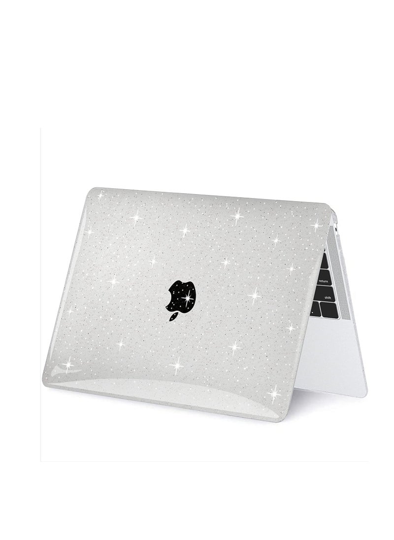 Generic - 3 in 1 Clear Glitter Star Case for MacBook Air 13 Inch 2021 2020 2019 2018 Release A2337 M1 A2179 A1932, Plastic Sparkly Hard Shell Case with Keyboard Cover for MacBook Air M1 2020-2021 with Touch ID - Image 1