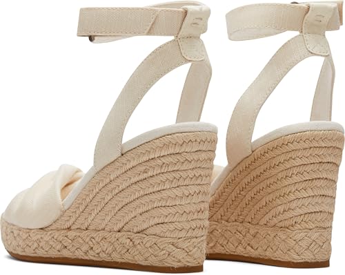 TOMS Women's Marisela Espadrille Wedge Sandal, Natural Slubby Woven, 7.5 - Image 4