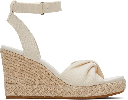 TOMS Women's Marisela Espadrille Wedge Sandal, Natural Slubby Woven, 7.5 - Image 2