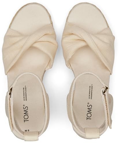 TOMS Women's Marisela Espadrille Wedge Sandal, Natural Slubby Woven, 7.5 - Image 5