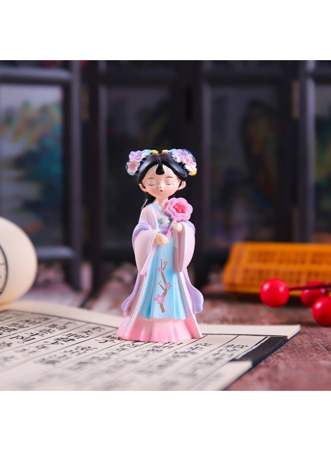 Creative Antique Tang Palace Fu Medium Tumbler Little Sister Decoration Bedroom National Tide Girl Decoration Holiday Gift