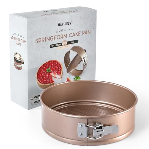 HAPPIELS Non Toxic Nonstick 9 inch Springform Pan | 9'' Cheesecake Mold | Leakproof Spring-form Round Cake Pans | Nontoxic Non Stick Spring Form Pan for Baking | Spring-Form Pans Leak Proof - Image 1