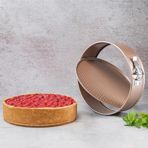 HAPPIELS Non Toxic Nonstick 9 inch Springform Pan | 9'' Cheesecake Mold | Leakproof Spring-form Round Cake Pans | Nontoxic Non Stick Spring Form Pan for Baking | Spring-Form Pans Leak Proof - Image 5