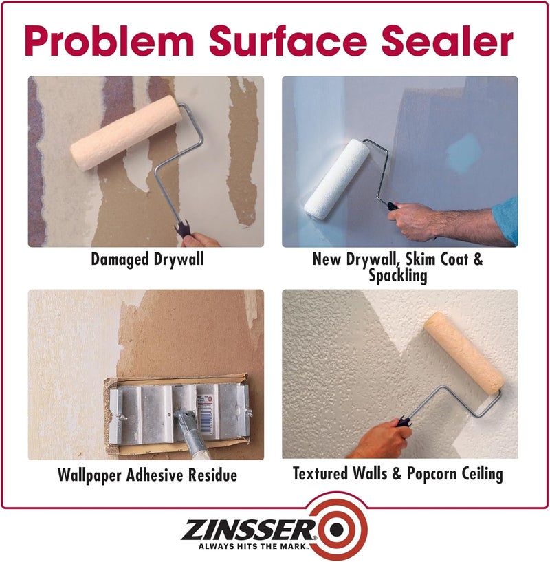 Zinsser زنسير غاردز سيلر للأسطح المشكلة - 1 كوارت سيلر داخلي شفاف قائم على الماء - Image 4