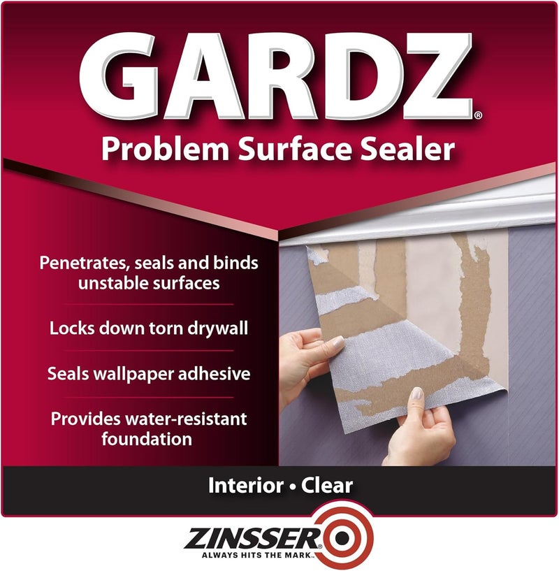Zinsser زنسير غاردز سيلر للأسطح المشكلة - 1 كوارت سيلر داخلي شفاف قائم على الماء - Image 2