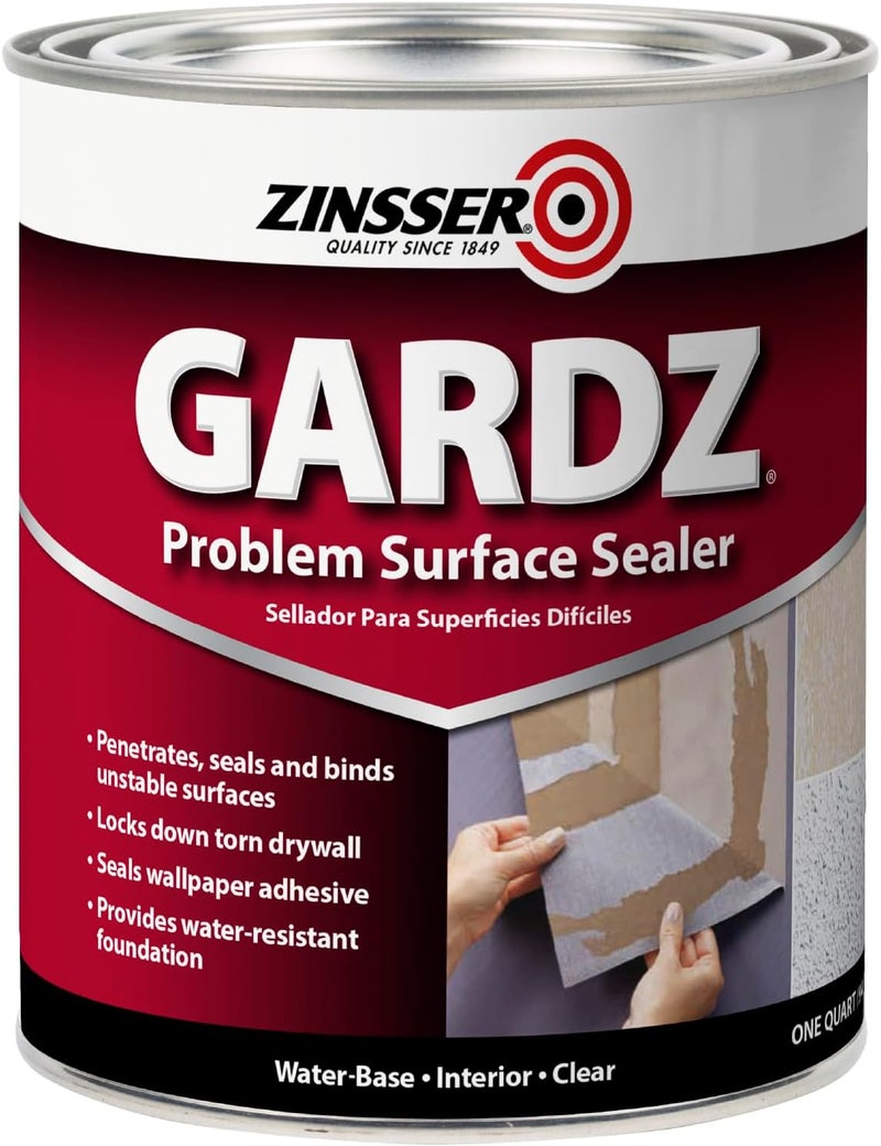 Zinsser زنسير غاردز سيلر للأسطح المشكلة - 1 كوارت سيلر داخلي شفاف قائم على الماء - Image 1