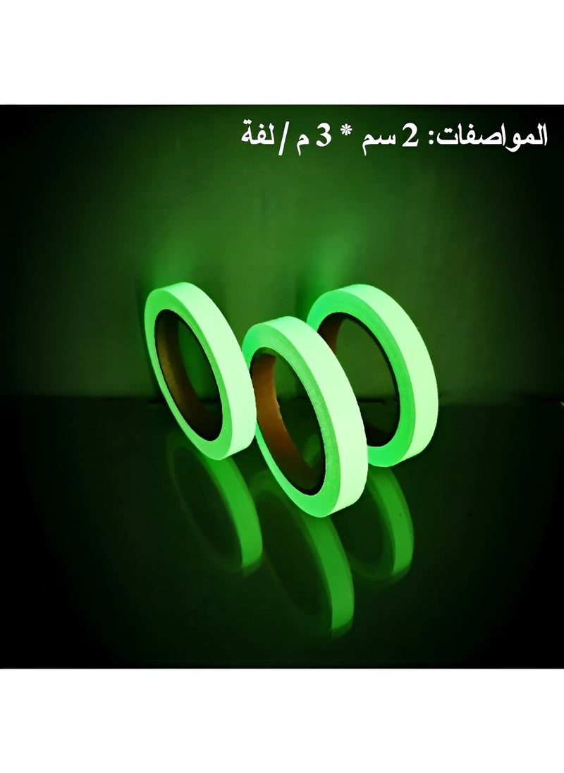 REOCLE Glow in The Dark Tape 0.79inch*10ft/2cm*3m Luminous Emergency Roll Luminescent Safety Egress Markers for Stairs, Walls, Steps, Exit Sign or Theatre Stage Floor  - Image 2